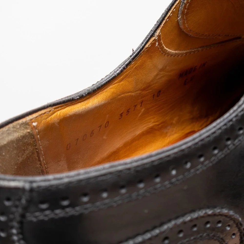Men's Berwick 1707 Black Leather Brogue Oxford Shoes  Size 10 UK‎ / US 11